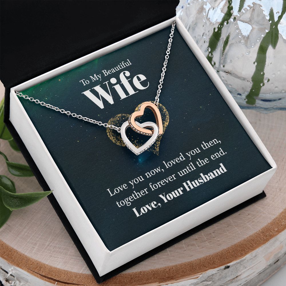 To My Beautiful Wife Necklace, Wedding Anniversary Jewelry For Women, Necklace For Wife from Husband, Gifts For Wife Birthday Gifts Necklace, Jewelry With Message Card In A Gift Box