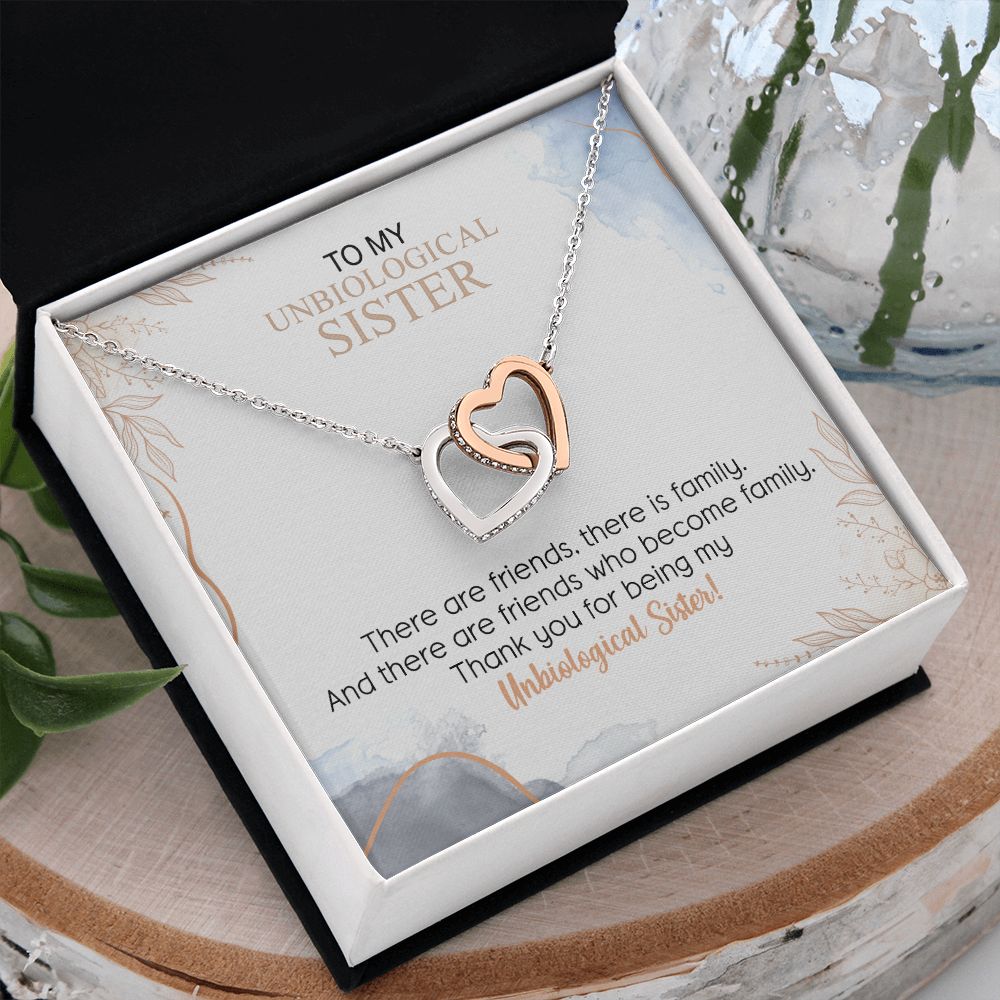 Best Friend Necklace For Unbiological Sister Soul Sister Gift Bestie Birthday Interlocking Hearts Necklace