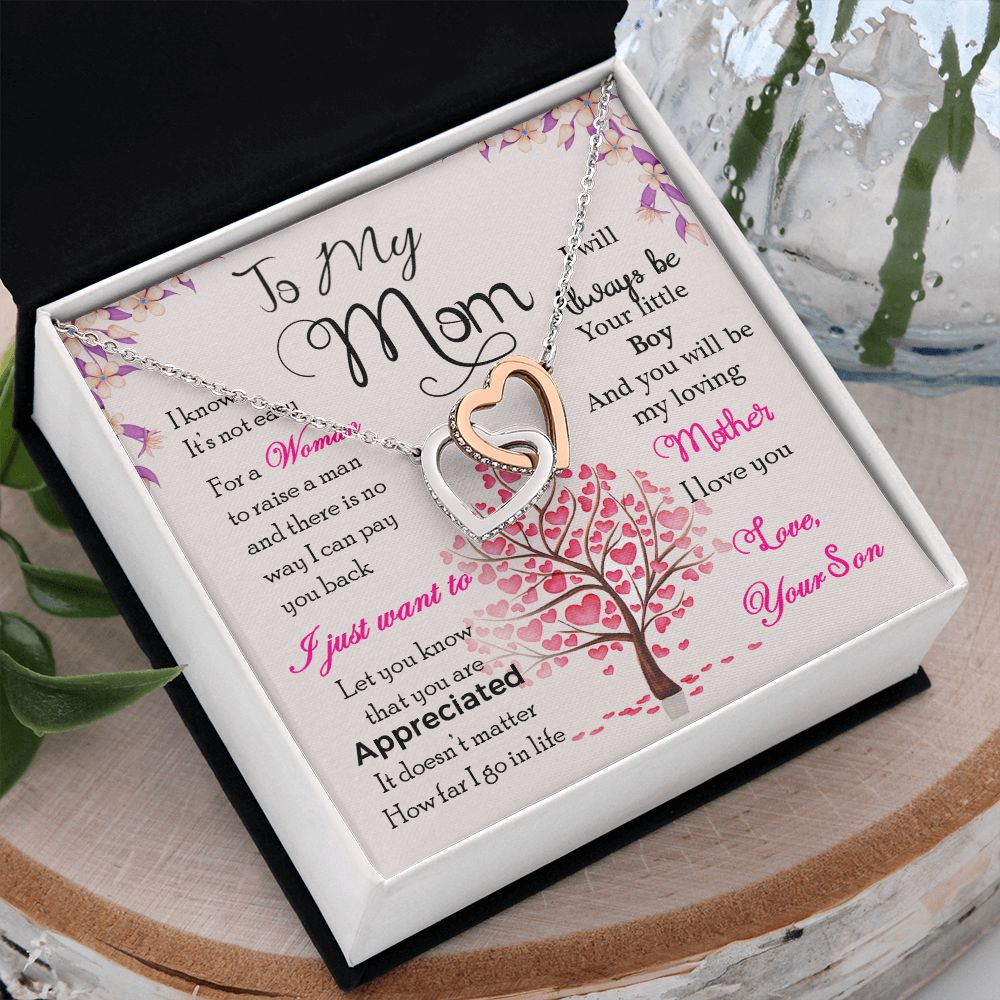 To My Mom Necklace Pendant Gift From Son I Know It's Not Easy For A Woman Necklace For To Mom Happy Mothers Day Mother In Law Gift On Birthday Anniversary Gift 30821 Interlocking Hearts Necklace