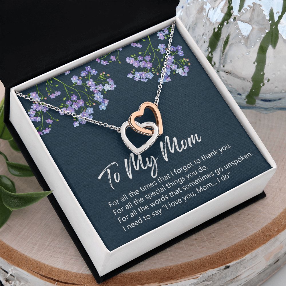 To My Mom Necklace Jewelry Gift, Birthday Gift For Mom, Mother's Day Gift For Mom, Message Card Jewelry Gift For Mom, Meaningful Mom Gift Interlocking Hearts Necklace