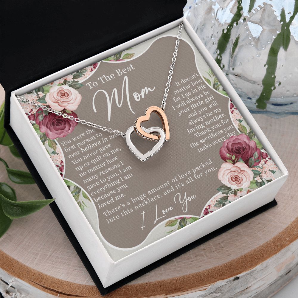 Sentimental Gifts For Mom, Necklace for Mother Thank You Gift for Mom, Mothers Day Gift for Mom Mother, Mom Gift Idea, To My Mom Necklace Mothers Day Gift From Daughter Son Interlocking Hearts Necklace