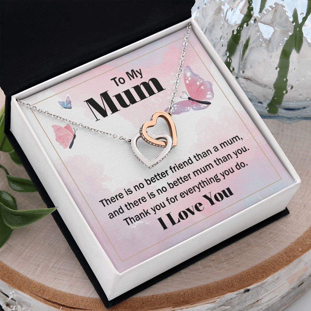 Mom Necklace Gifts for Mom from Daughter to Mom Gifts for Mothers Day from Daughter, To My Mom Necklace from Daughter to Mom Birthday Gifts Necklace with Message Card and Gift Box19 Interlocking Hearts Necklace