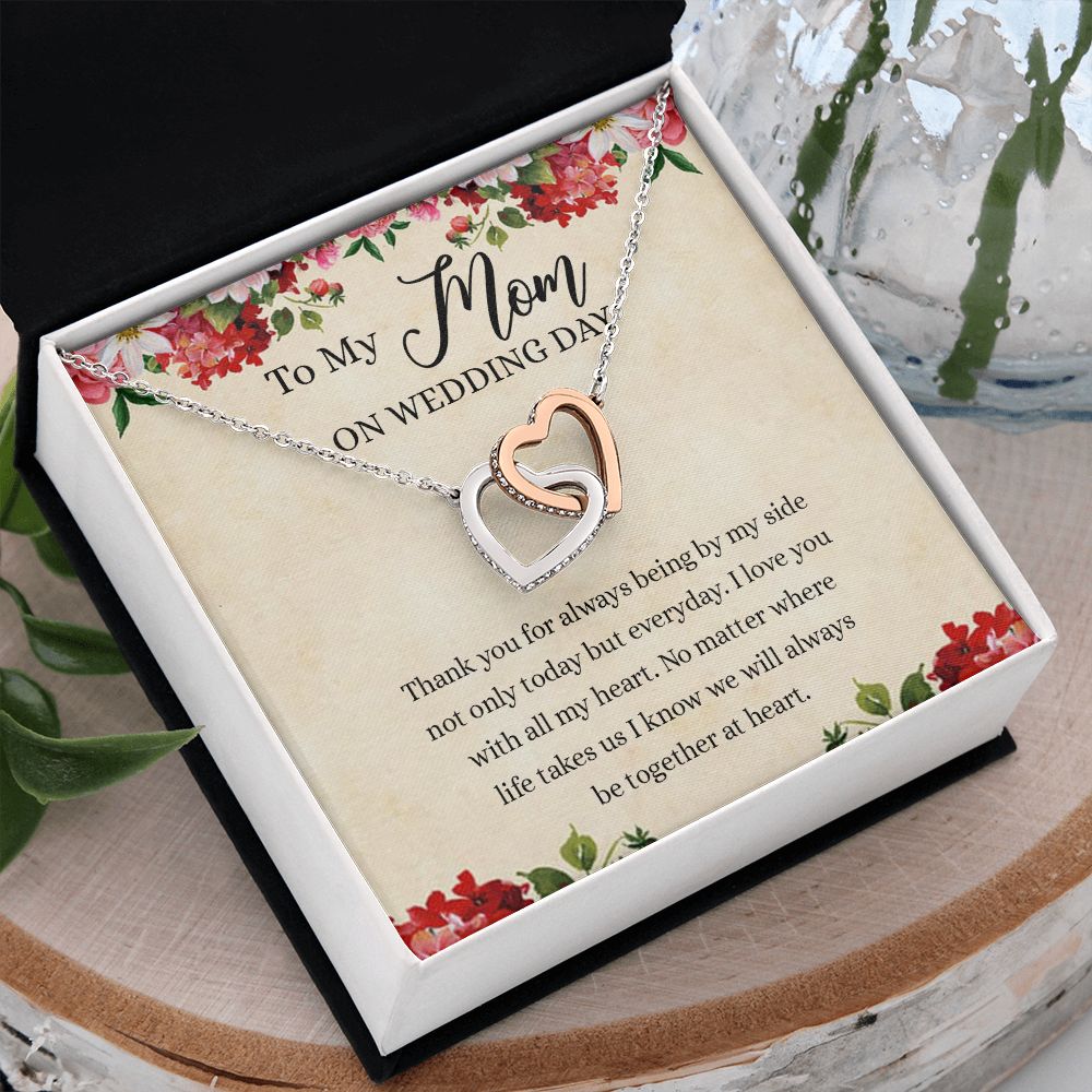 Gift for Mother of The Groom Necklace Gift for Mom on Wedding Day Gift for Maid of Honor Gift for Bridesmaid Proposal Gift to My Mom Necklace from Daughter Interlocking Hearts Necklace