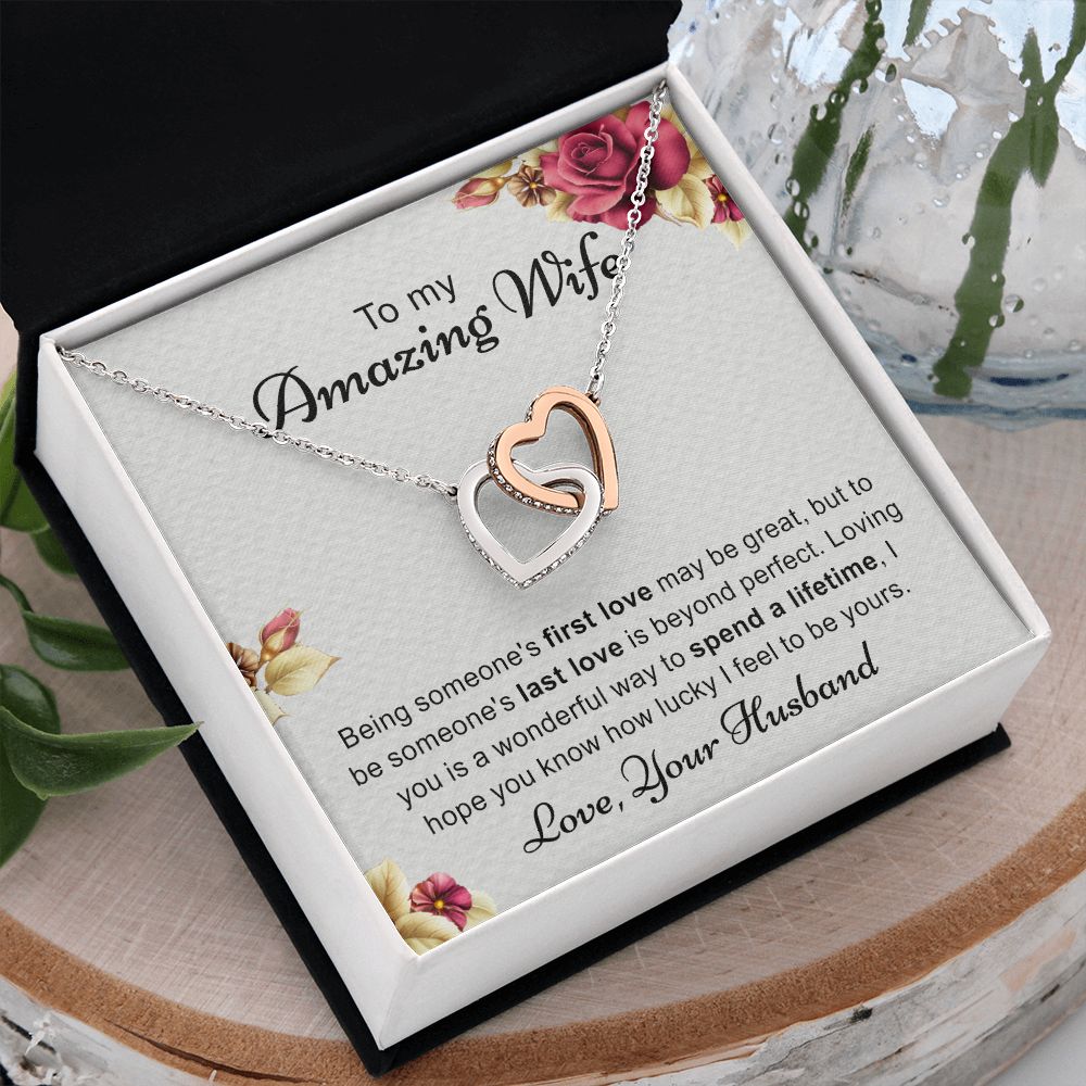Birthday Gifts For Wife, Necklace Gifts For Wife From Husband, To My Wife Jewelry For Women , To My Wife Necklace  from Husband Wedding Anniversary Present For Wife, Beautiful Wife Jewelry Christmas 6 Interlocking Hearts Necklace