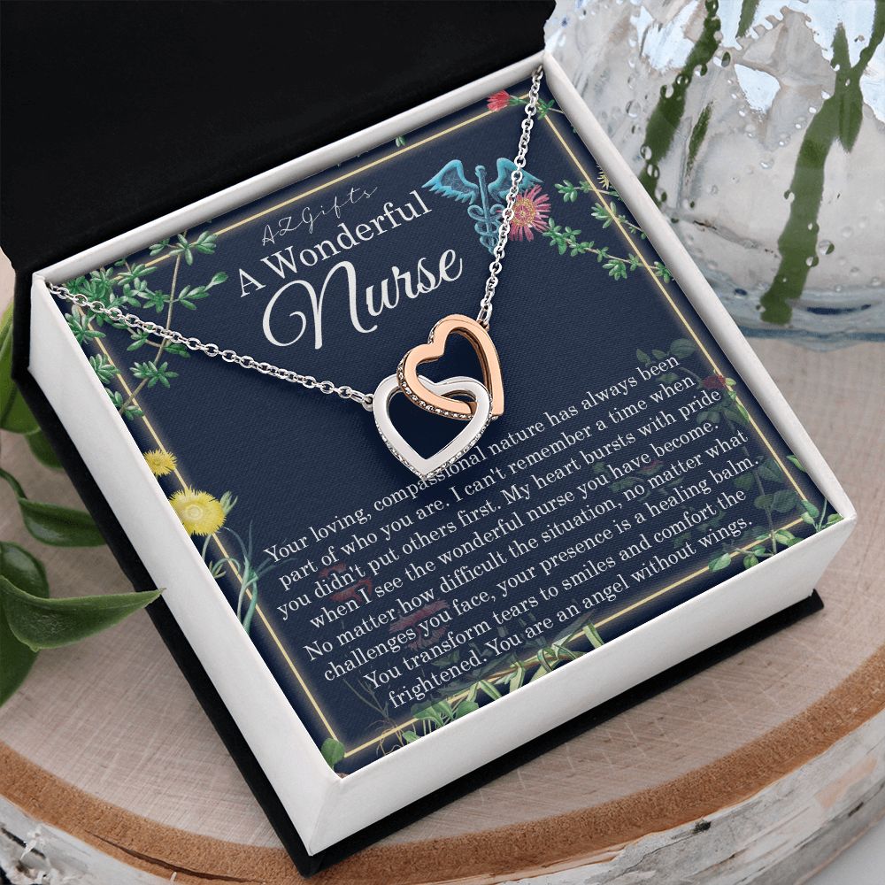 A Wonderful Nurse Interlocking Hearts Necklace