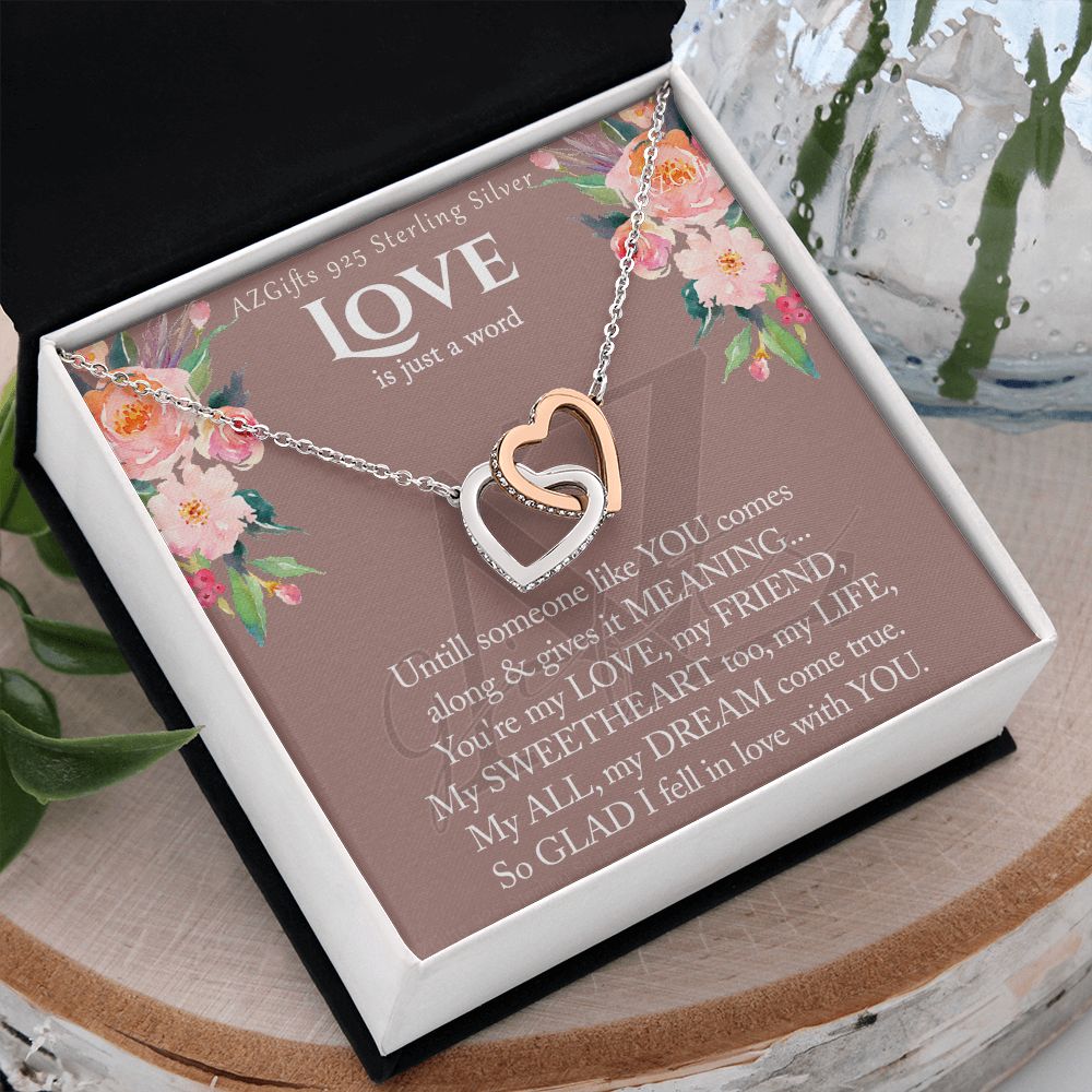 To My Wife Necklace from Husband, Luxury Necklace for Women, Personaled Interlocking Hearts Necklace