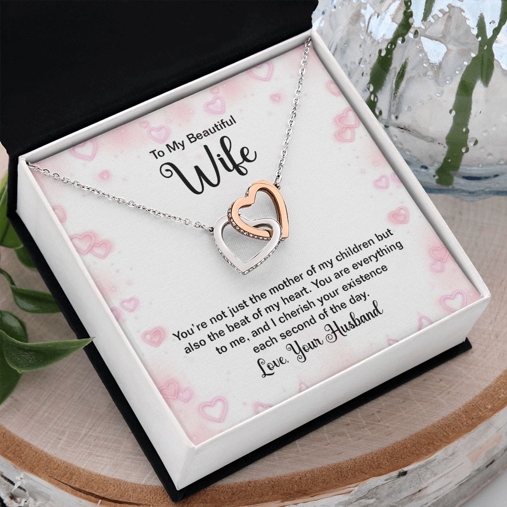 To My Beautiful Wife Necklace, Wedding Anniversary Jewelry For Women, Necklace For Wife from Husband, Gifts For Wife Birthday Gifts Necklace, Jewelry With Message Card In A Gift Box