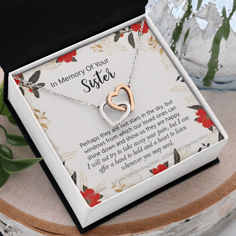 In Memory Of Your Sister Gift, Sympathy Loss Of Sister, Memorial Gift For Loss Of Sister , Sympathy Gift Loss Of A Sister, Loss Of A Sister Interlocking Hearts Necklace