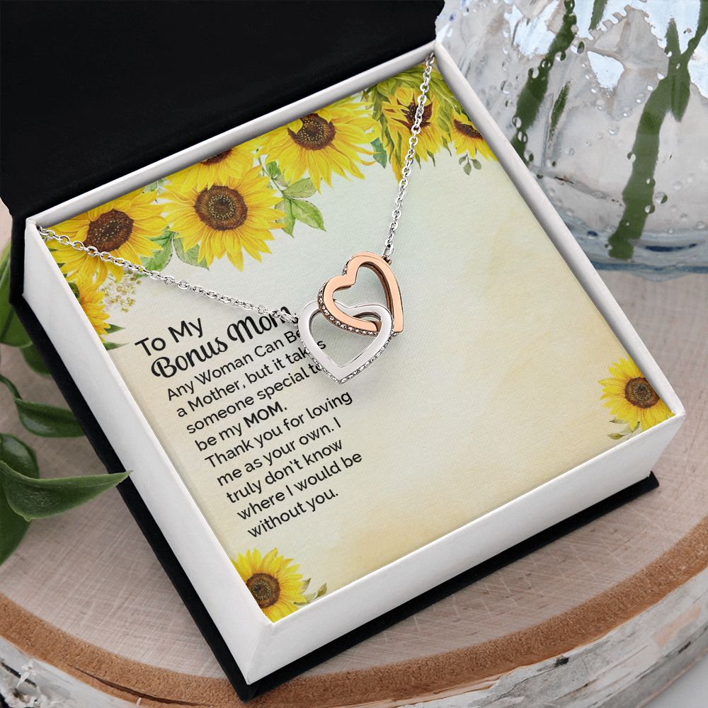 Mother Daughter Necklace as Daughter Gift from Mom, Mom Necklace as Christmas Gift for Mom from Son, Birthday Gift for Mother in Law Necklace, Bonus Mom Gifts for Step Mom Necklace3 Interlocking Hearts Necklace