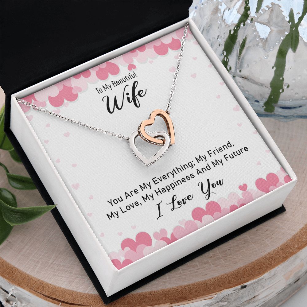 To My Beautiful Wife Necklace, Wedding Anniversary Jewelry For Women, Necklace For Wife from Husband, Gifts For Wife Birthday Gifts Necklace, Jewelry With Message Card In A Gift Box