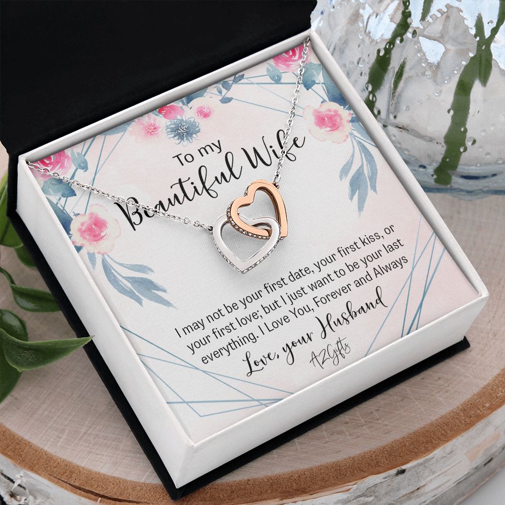 To My Beautiful Wife Necklace, Wedding Anniversary Jewelry For Women, Necklace For Wife from Husband, Gifts For Wife Birthday Gifts Necklace, Jewelry With Message Card In A Gift Box