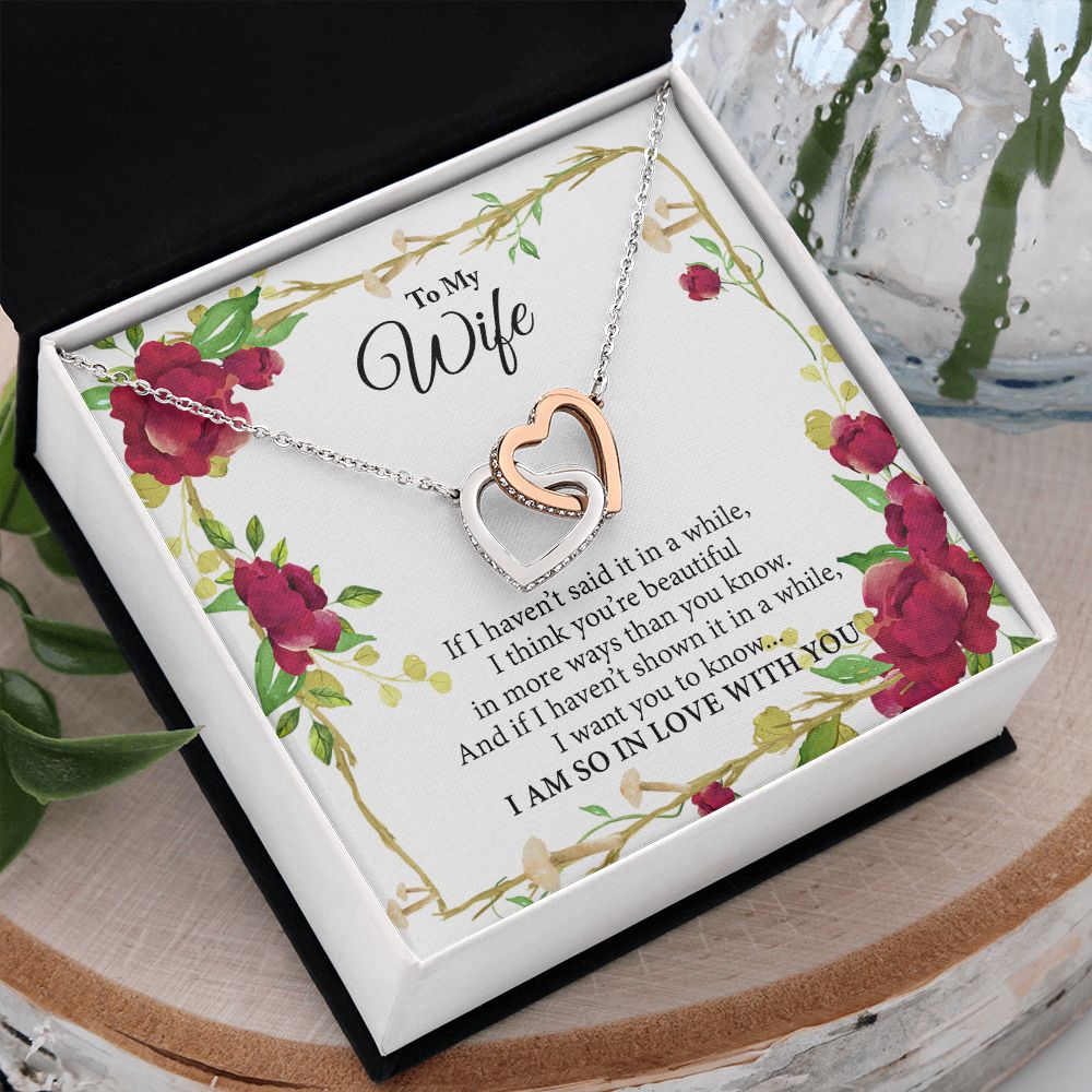 Birthday Gifts For Wife, Necklace Gifts For Wife From Husband, To My Wife Jewelry For Women , To My Wife Necklace  from Husband Wedding Anniversary Present For Wife, Beautiful Wife Jewelry Christmas19 Interlocking Hearts Necklace