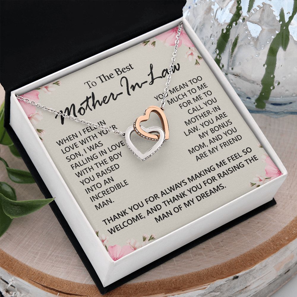 Mother in Law Necklace, Jewelry for Women, Future Mother in Law Gifts from Daughter in Law, Mother of Bride Gifts For Mother in Law, Birthday Gifts For Mother In Law From Daughter In Law12 Interlocking Hearts Necklace