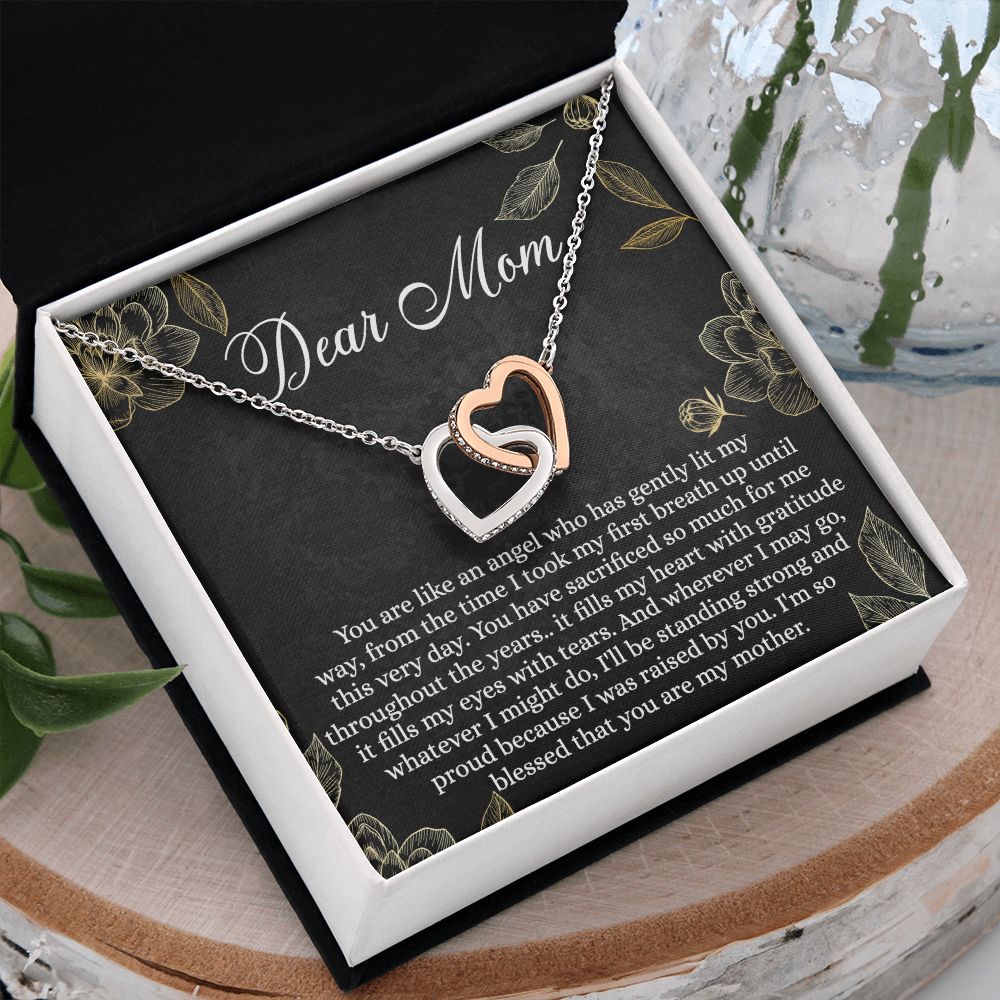 Mothers Day Gifts From Son Daughter Kids Gifts For Mom Birthday Unique Mothers Day Necklace Gift Idea Sentimental Mom Christmas Present Interlocking Hearts Necklace