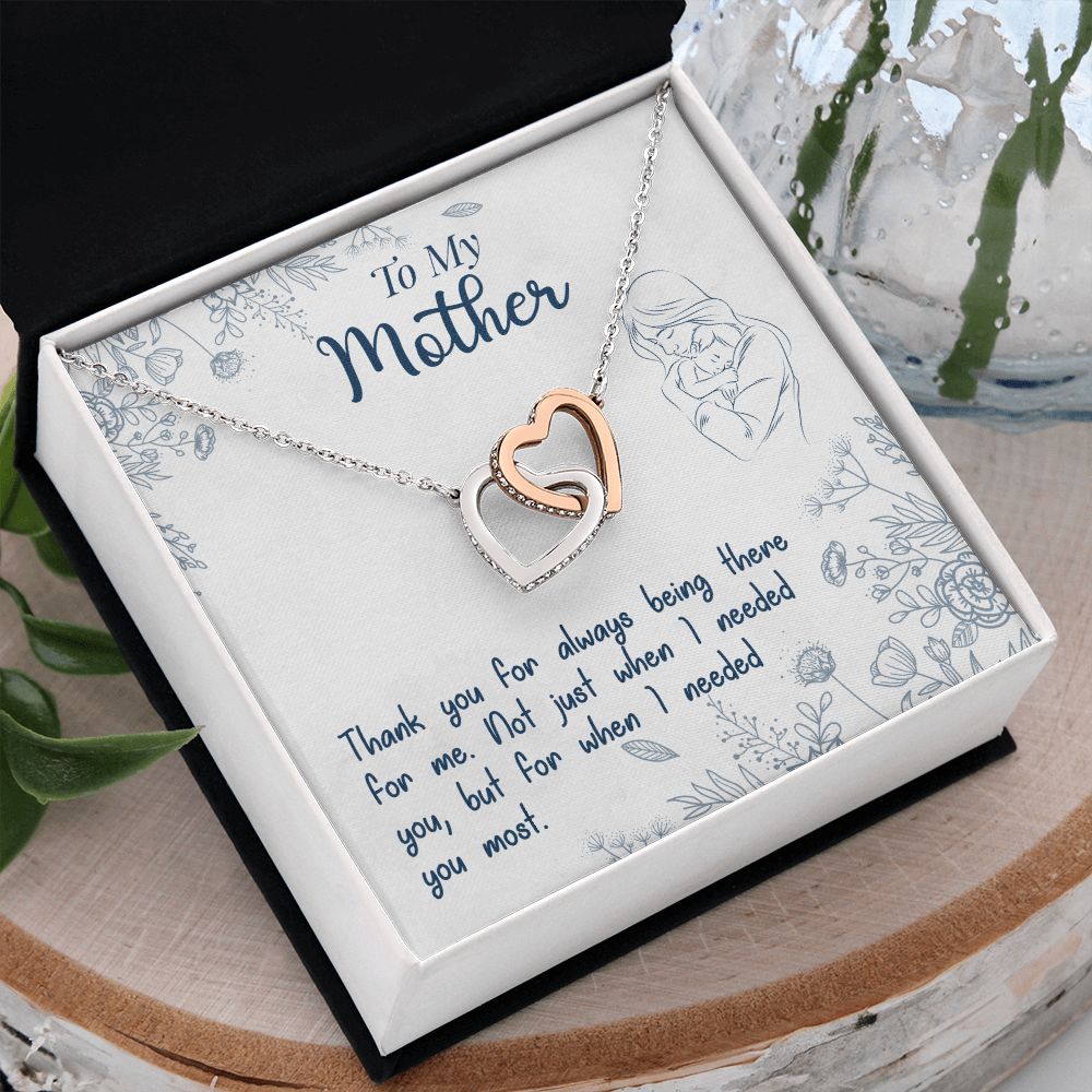 To My Mom Necklace Pendant Gift From Daughter Necklace I Needed You Most Gift For To Mom Happy Mother's Day Mother In Law Gift On Birthday Anniversary Gift 30821 Interlocking Hearts Necklace