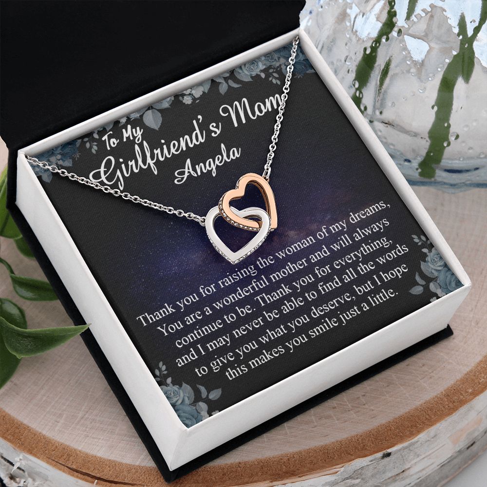 To My Girlfriends Mom Gift Mother's Day Gift for Girlfriend's Mom Necklace Gift Angela Interlocking Hearts Necklace