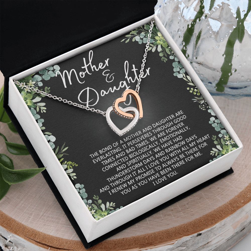 Mother Daughter Necklace Mothers day Necklace Mother Daughter Gift Mother Daughter Jewelry Gift For Daughter From Mom Daughter Mother Birthday Gift Interlocking Hearts Necklace