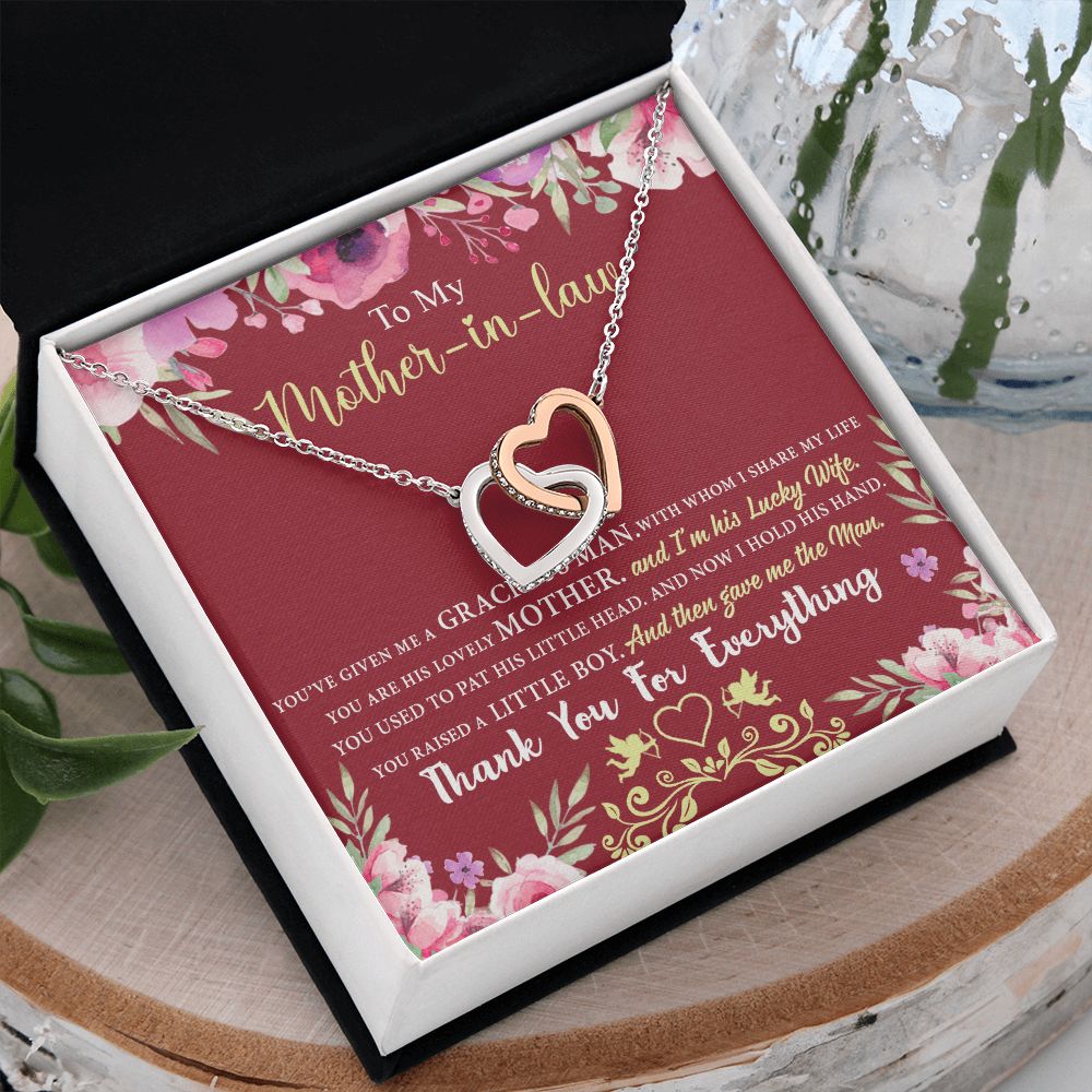 Mother in Law Necklace, Jewelry for Women, Future Mother in Law Gifts from Daughter in Law, Mother of Bride Gifts For Mother in Law, Birthday Gifts For Mother In Law From Daughter In Law7 Interlocking Hearts Necklace