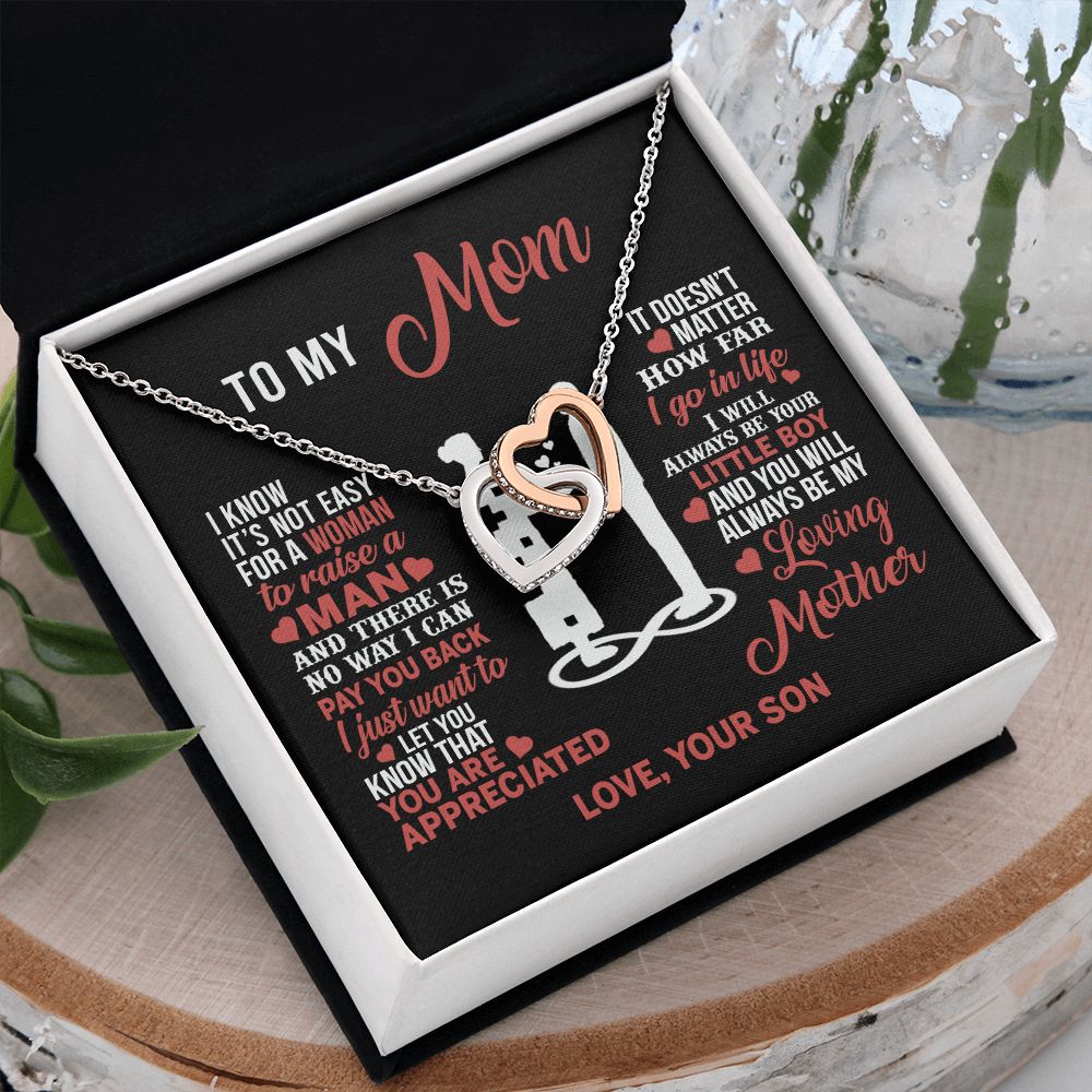 Mom Necklace Mothers Day Gift From Son To My Mom Forevere Love Necklace Gift Mom Interlocking Hearts Necklace