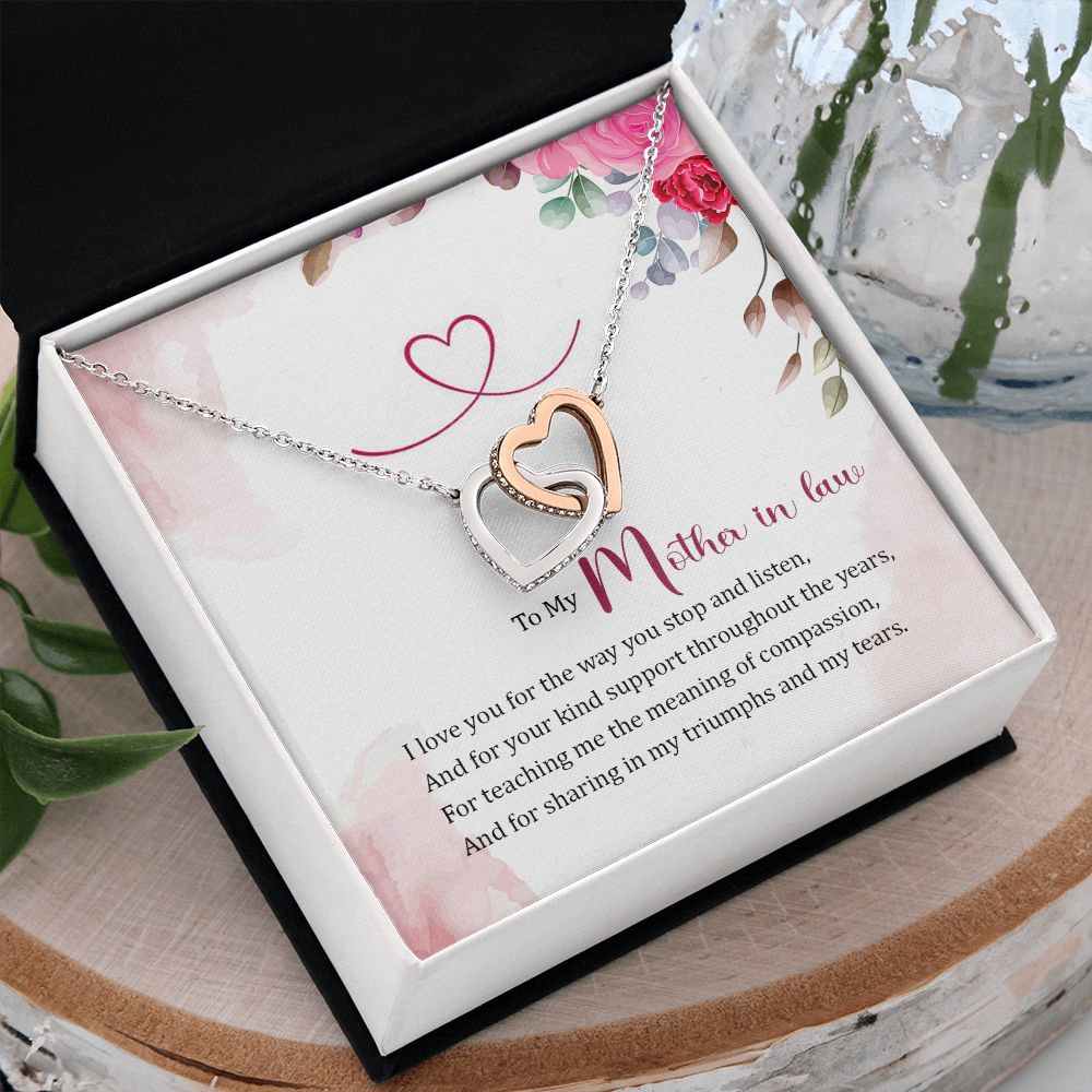 Mother in Law Necklace, Jewelry for Women, Future Mother in Law Gifts from Daughter in Law, Mother of Bride Gifts For Mother in Law, Birthday Gifts For Mother In Law From Daughter In Law17 Interlocking Hearts Necklace