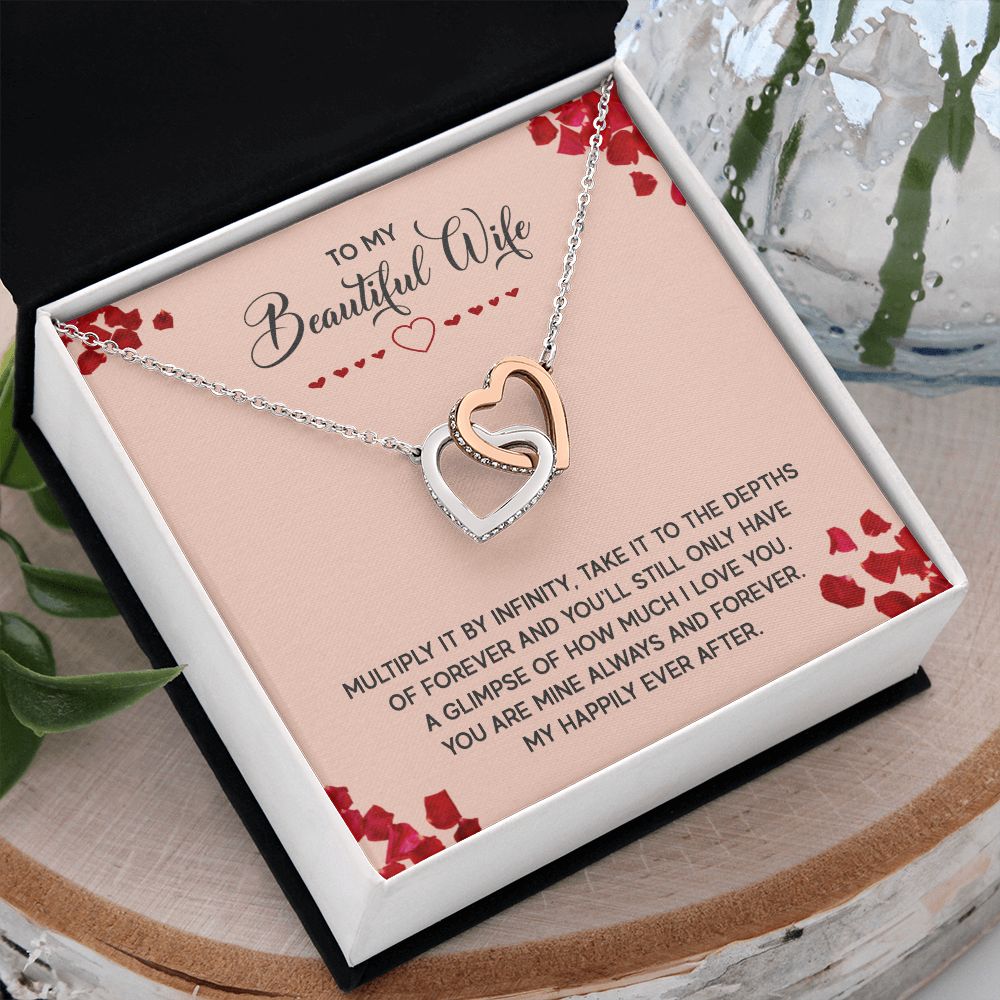 To My Beautiful Wife Necklace, Wedding Anniversary Jewelry For Women, Necklace For Wife from Husband, Gifts For Wife Birthday Gifts Necklace, Jewelry With Message Card In A Gift Box