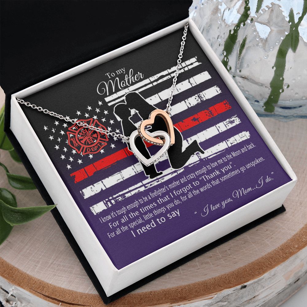 Mom Necklace Gifts for Mom from Daughter to Mom Gifts for Mothers Day from Daughter, To My Mom Necklace from Daughter to Mom Birthday Gifts Necklace with Message Card and Gift Box2233 Interlocking Hearts Necklace