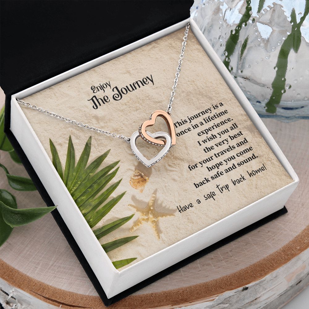 To My Mom Mother Necklace Pendant Gift Enjoy Your Journey By Sanad With Message Card Gift For Mom Interlocking Hearts Necklace