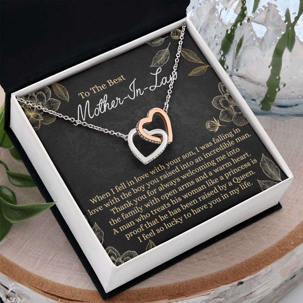 Mother In Law Gift, Cute Mother In Law Gifts Christmas, Unique Gift for Mother In Law Birthday, Best Mother In Law Gift, Mother-In-Law Gift Interlocking Hearts Necklace