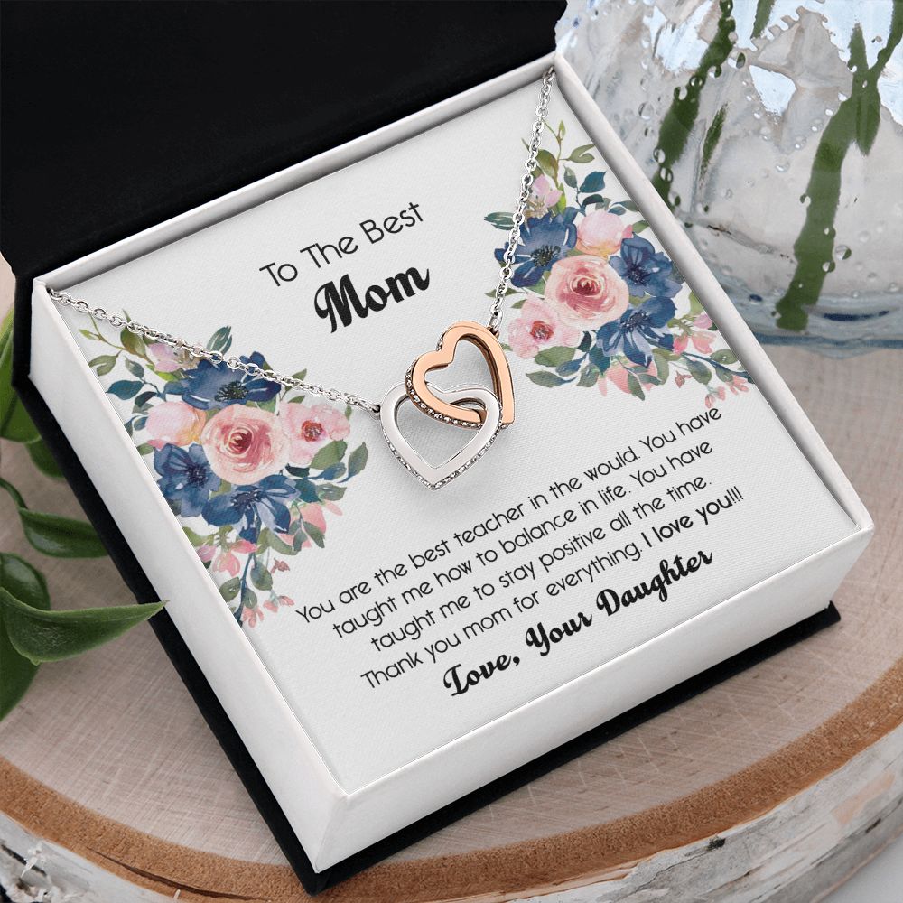 To My Mom Necklace, Gift For Mom, Mother's Day Gift from Daughter, Mom Jewelry Gift for Mothers Day, Birthday Gift for Mother, Moms Gift from Daughter Son, Necklace for Mom Mother 7 Interlocking Hearts Necklace