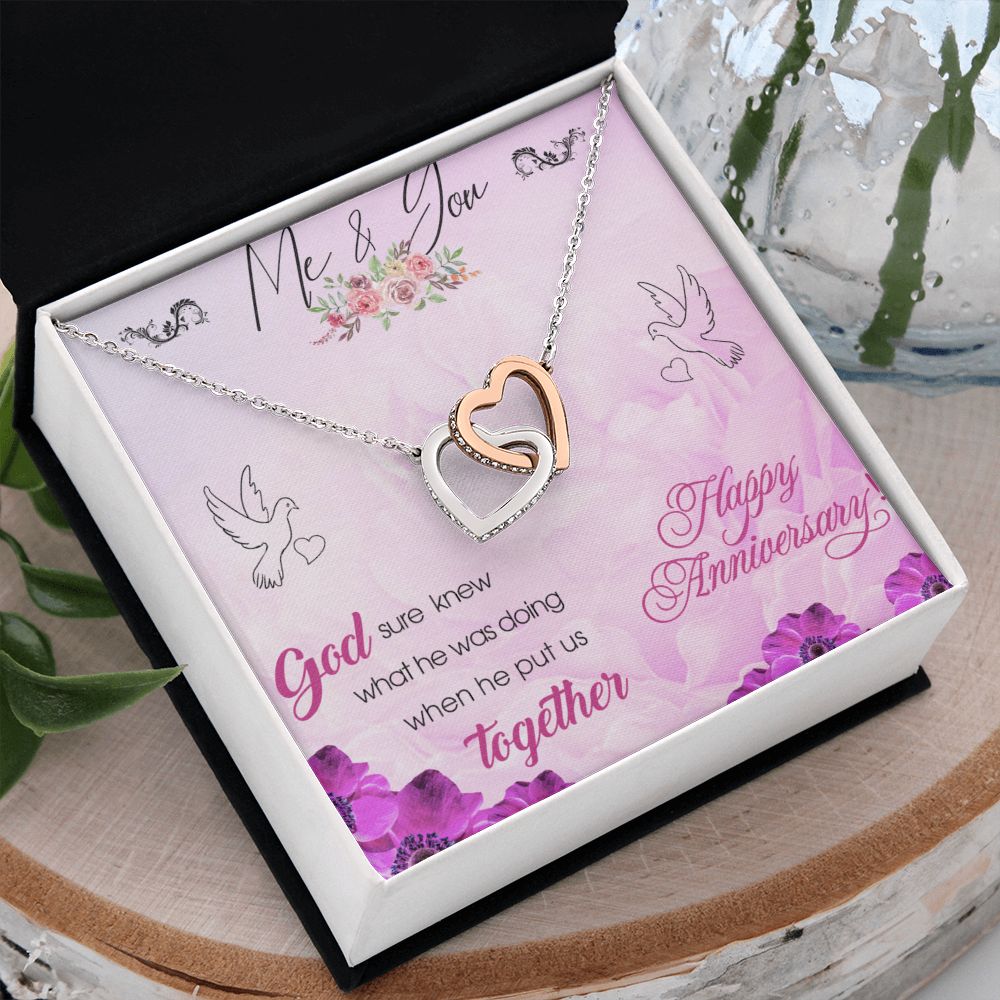 To My Wife Necklace, Wedding Anniversary Jewelry For Women, Necklace For Wife from Husband, Gift For Wife Birthday Gifts From Husband Necklace, Jewelry With Message Card In A Gift Box8 Interlocking Hearts Necklace