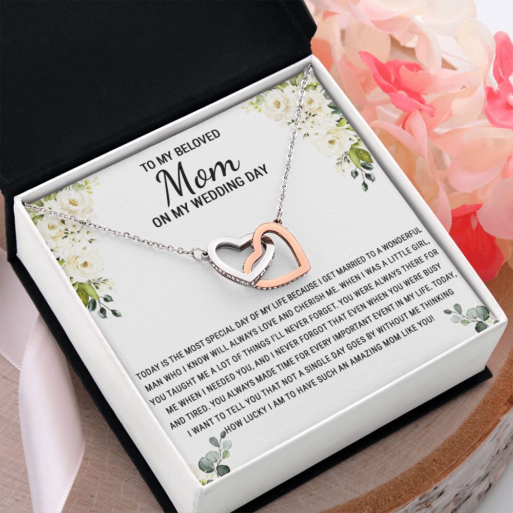 To My Mom Necklace, Gift For Mom, Mother's Day Gift from Daughter, Mom Jewelry Gift for Mothers Day, Birthday Gift for Mother, Moms Gift from Daughter Son, Necklace for Mom Mother 1 Interlocking Hearts Necklace