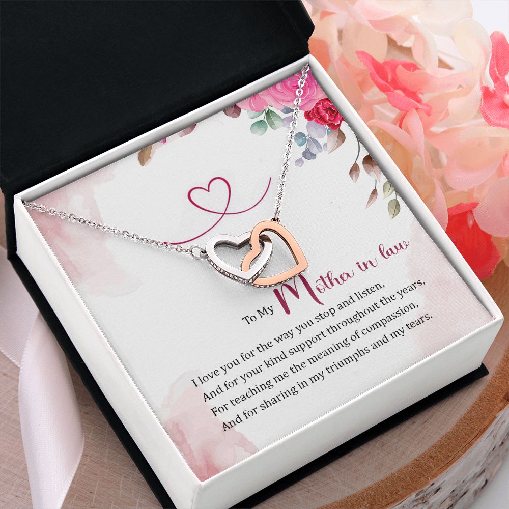 Mother in Law Necklace, Jewelry for Women, Future Mother in Law Gifts from Daughter in Law, Mother of Bride Gifts For Mother in Law, Birthday Gifts For Mother In Law From Daughter In Law17 Interlocking Hearts Necklace