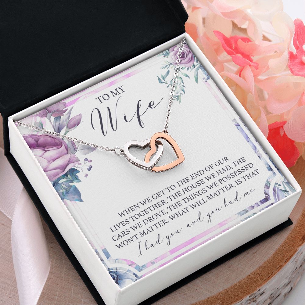 Birthday Gifts For Wife, Necklace Gifts For Wife From Husband, To My Wife Jewelry For Women , To My Wife Necklace  from Husband Wedding Anniversary Present For Wife, Beautiful Wife Jewelry Christmas 5 Interlocking Hearts Necklace