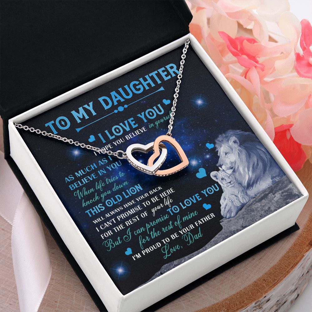 Dad To Daughter Necklace Jewelry Gift for Daughter from Dad Father Daughter Gift 175009114907 Interlocking Hearts Necklace