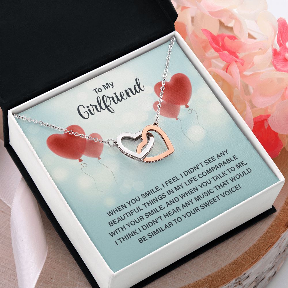 To My Girlfriend Necklace from Boyfriend To My Future Wife Necklace Jewelry For Girlfriend Gift For Girlfriend Gift for Her Romantic Birthday Valentines Day Gift For Girlfriend Gifts Necklaces Interlocking Hearts Necklace