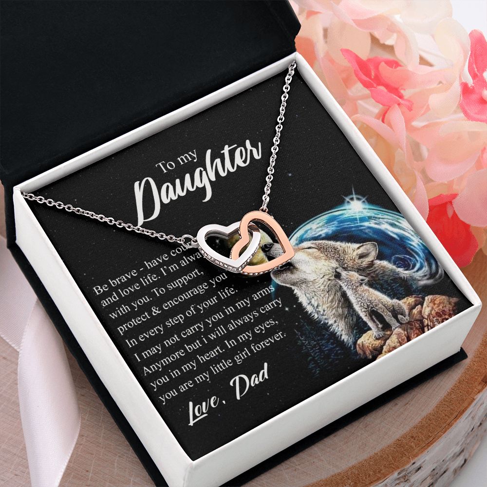 Mother Daughter Gift Ideas, To My Daughter Gift Necklace from Mom, Jewelry Pendant Present for Daughter, Birthday Christmas Gift Graduation Gifts for Daughters, Mother and Daughter Necklace 26 Interlocking Hearts Necklace