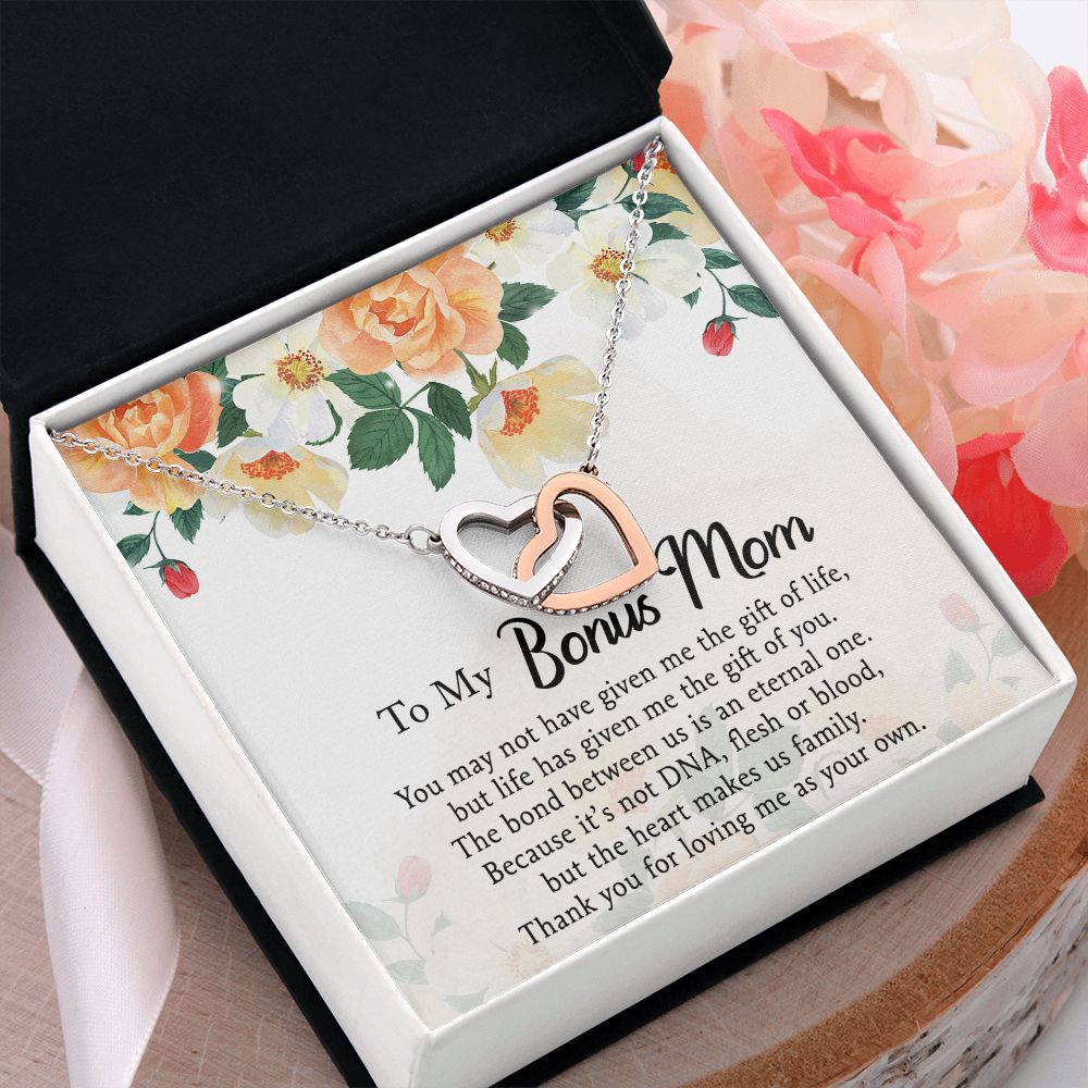 Mother Daughter Necklace as Daughter Gift from Mom, Mom Necklace as Christmas Gift for Mom from Son, Birthday Gift for Mother in Law Necklace, Bonus Mom Gifts for Step Mom Necklace5 Interlocking Hearts Necklace