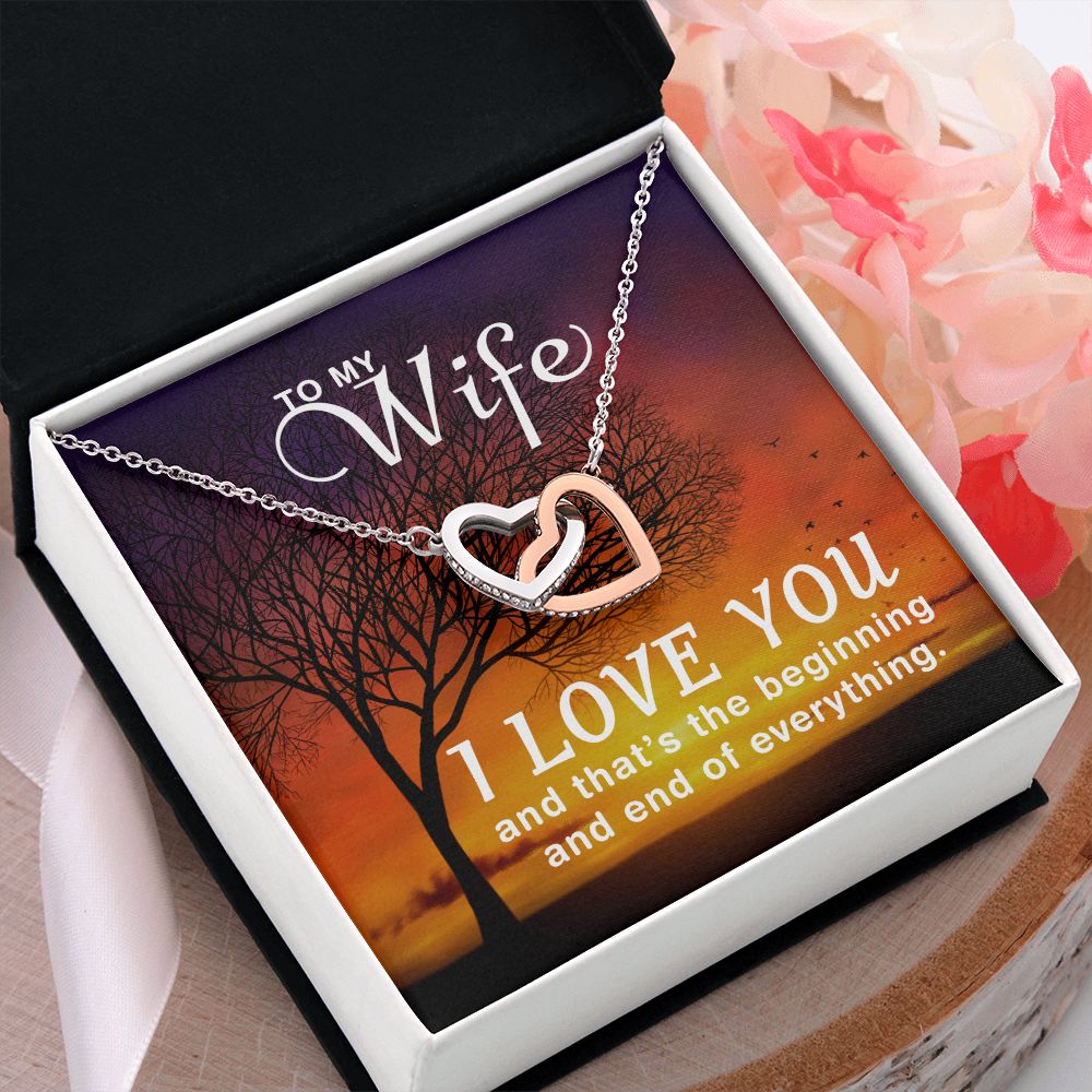 Birthday Gifts For Wife, Necklace Gifts For Wife From Husband, To My Wife Jewelry For Women , To My Wife Necklace  from Husband Wedding Anniversary Present For Wife, Beautiful Wife Jewelry Christmas14 Interlocking Hearts Necklace