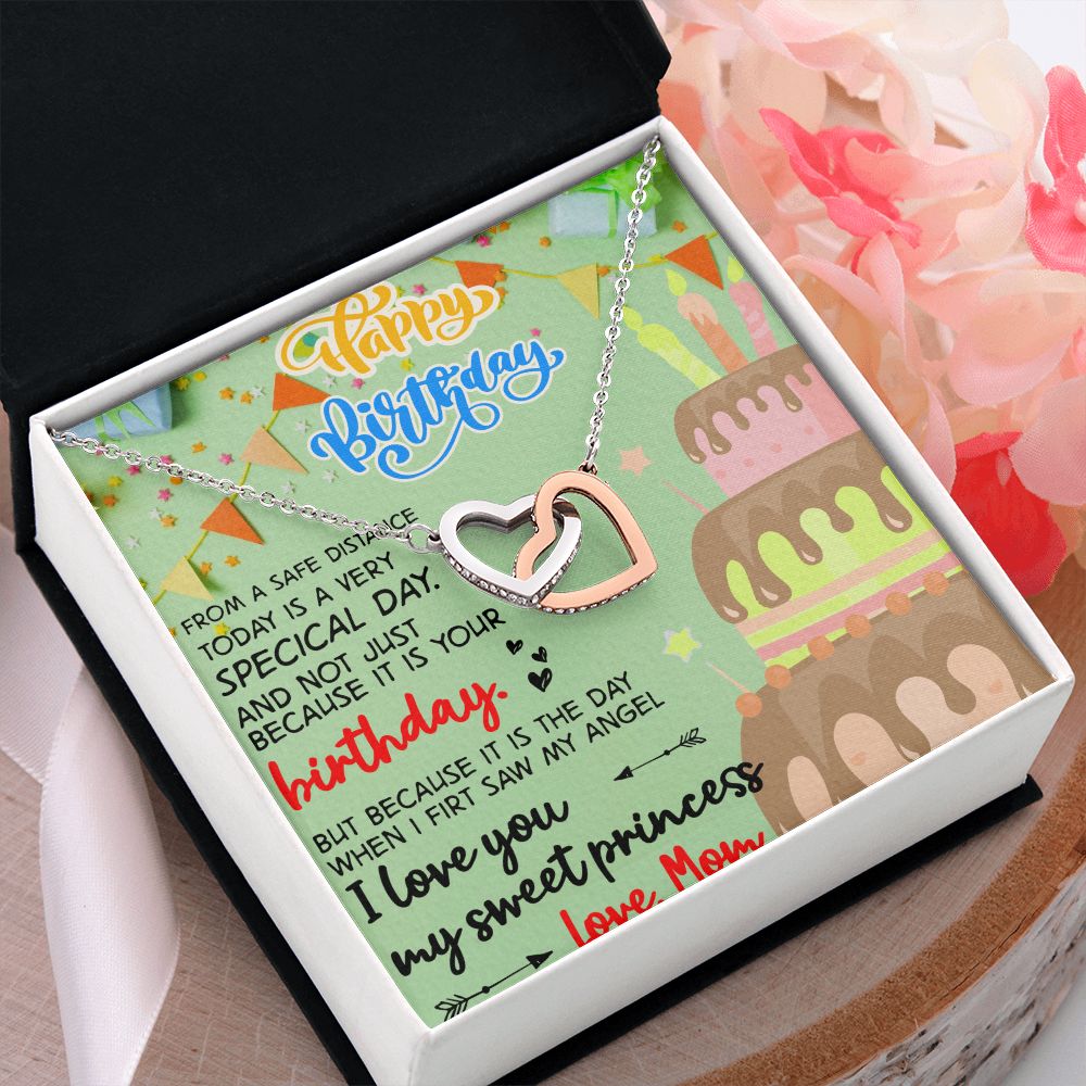 Mother Daughter Gift Ideas, To My Daughter Gift Necklace from Mom, Jewelry Pendant Present for Daughter, Birthday Christmas Gift Graduation Gifts for Daughters, Mother and Daughter Necklace 31 Interlocking Hearts Necklace