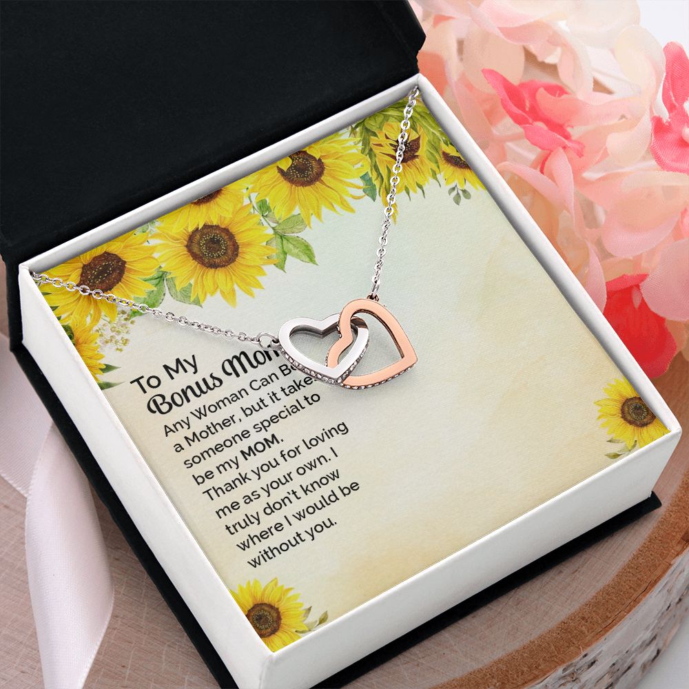 Mother Daughter Necklace as Daughter Gift from Mom, Mom Necklace as Christmas Gift for Mom from Son, Birthday Gift for Mother in Law Necklace, Bonus Mom Gifts for Step Mom Necklace3 Interlocking Hearts Necklace