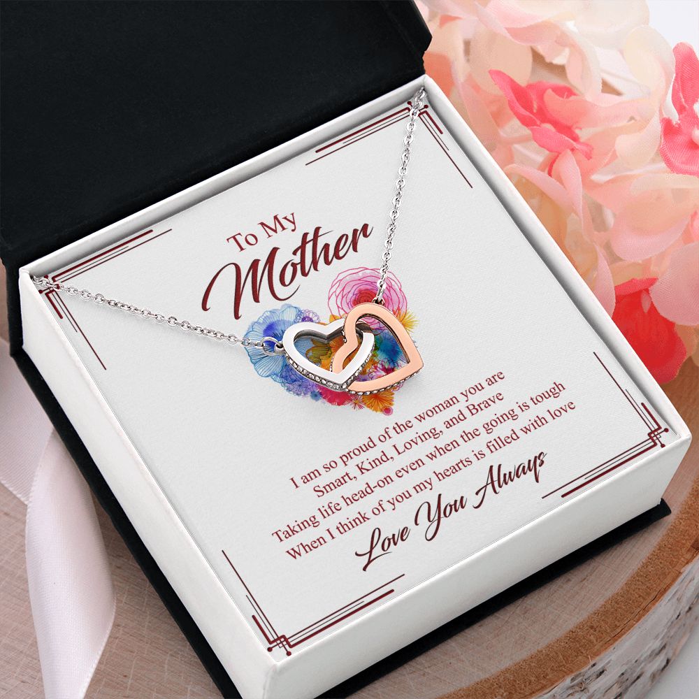 To My Mom Necklace, Gift For Mom, Mother's Day Gift from Daughter, Mom Jewelry Gift for Mothers Day, Birthday Gift for Mother, Moms Gift from Daughter Son, Necklace for Mom Mother 8 Interlocking Hearts Necklace