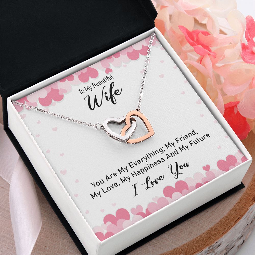 To My Beautiful Wife Necklace, Wedding Anniversary Jewelry For Women, Necklace For Wife from Husband, Gifts For Wife Birthday Gifts Necklace, Jewelry With Message Card In A Gift Box