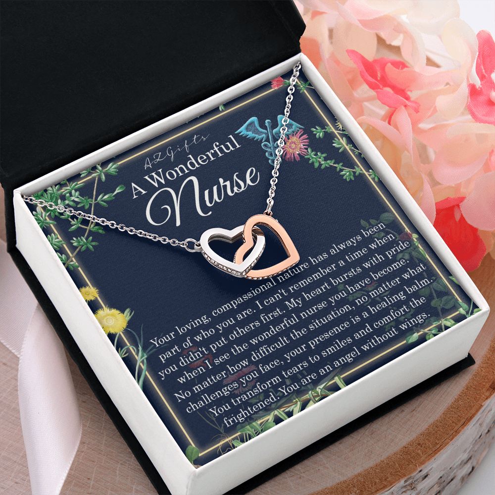 A Wonderful Nurse Interlocking Hearts Necklace