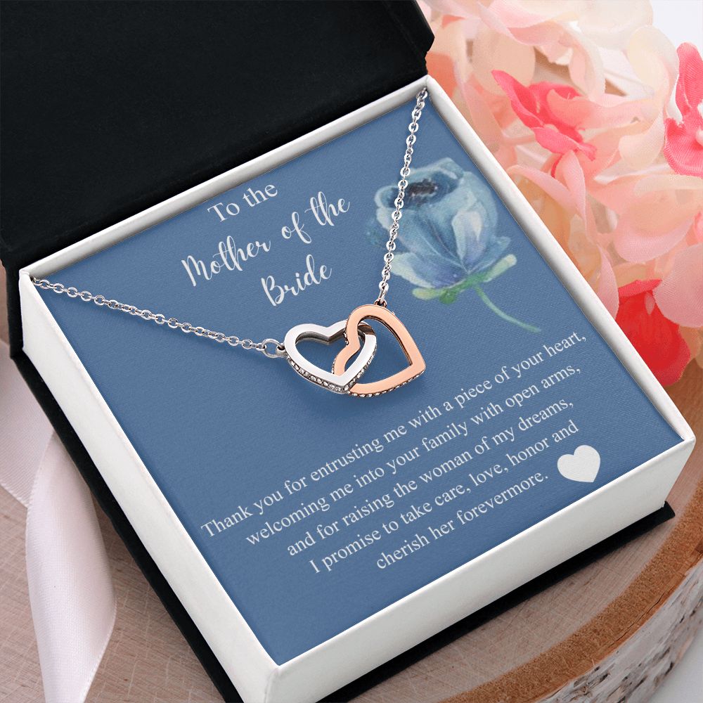 Mother Of The Bride Gift From Groom, Alluring Beauty Necklace, Future Mom Interlocking Hearts Necklace
