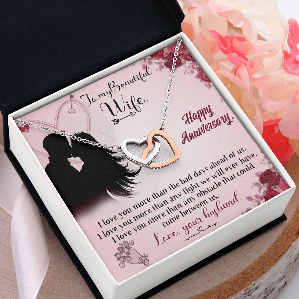 To My Beautiful Wife Necklace, Wedding Anniversary Jewelry For Women, Necklace For Wife from Husband, Gifts For Wife Birthday Gifts Necklace, Jewelry With Message Card In A Gift Box