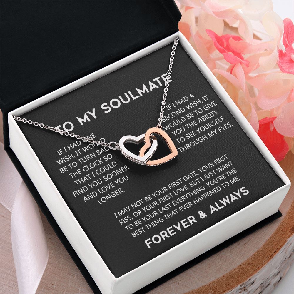 To My Soulmate Eternal Hope Necklace  Wife Soulmate Valentines Day Gift for Her 175144059615 Interlocking Hearts Necklace