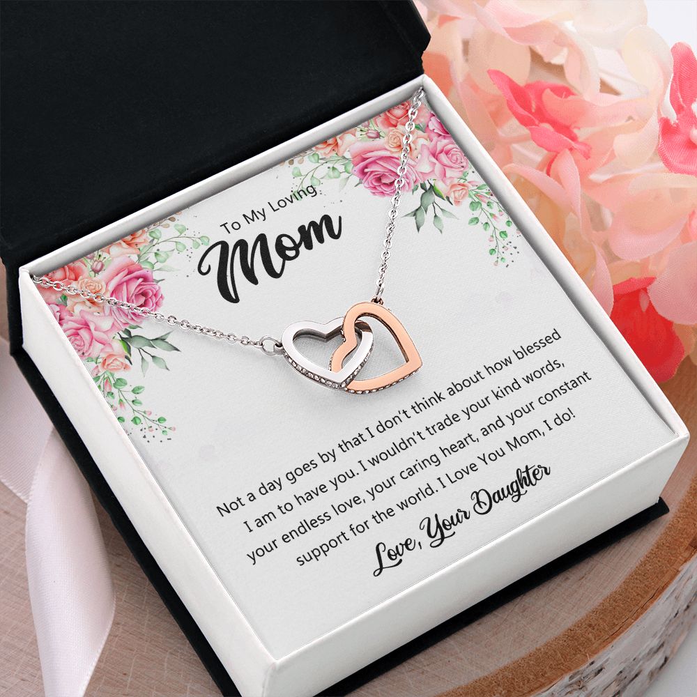 To My Mom Necklace, Gift For Mom, Mother's Day Gift from Daughter, Mom Jewelry Gift for Mothers Day, Birthday Gift for Mother, Moms Gift from Daughter Son, Necklace for Mom Mother 9 Interlocking Hearts Necklace