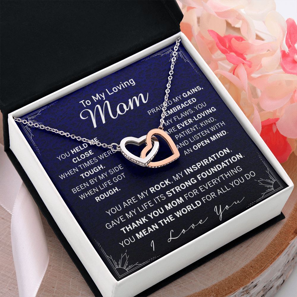 To My Mom Necklace, Gift For Mom, Mother's Day Gift from Daughter, Mom Jewelry Gift for Mothers Day, Birthday Gift for Mother, Moms Gift from Daughter Son, Necklace for Mom Mother Interlocking Hearts Necklace