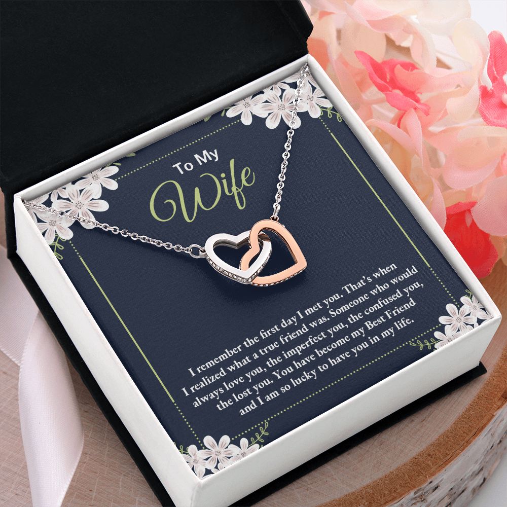 Birthday Gifts For Wife, Necklace Gifts For Wife From Husband, To My Wife Jewelry For Women , To My Wife Necklace  from Husband Wedding Anniversary Present For Wife, Beautiful Wife Jewelry Christmas28 Interlocking Hearts Necklace