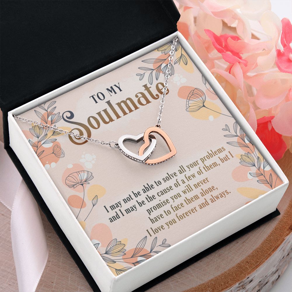 To My Soulmate Necklace for Women Birthday Christmas Jewelry Gifts For My Wife with Message Card Box Personalized Gift Present Pendant for Future Wife Soulmate Girlfriend Love 8 Interlocking Hearts Necklace